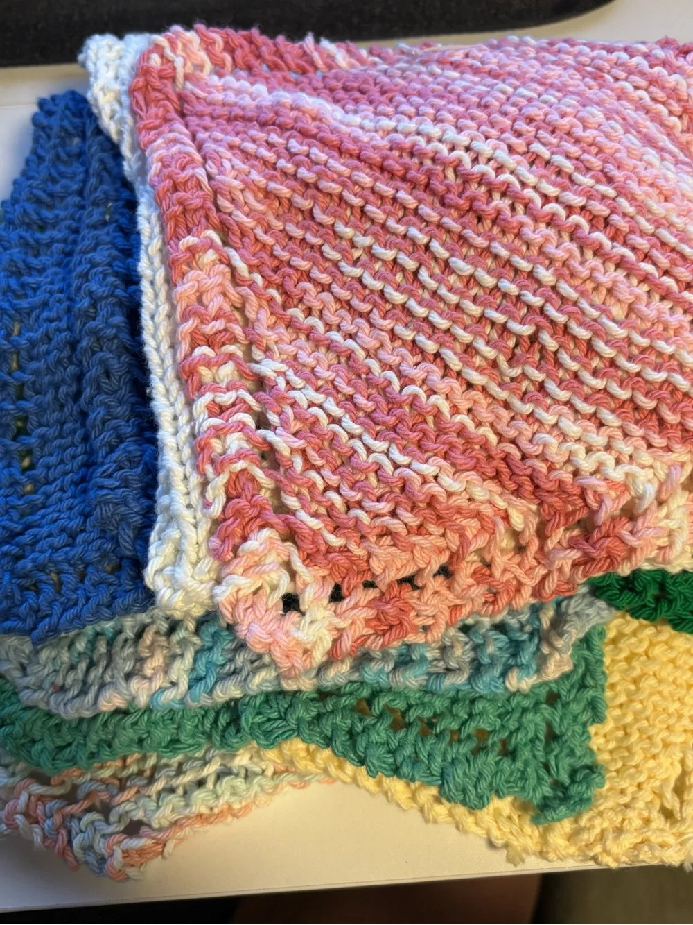 Handmade Cotton Knit Dishcloth Set of 10